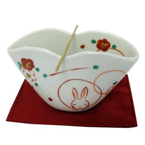 薫寿堂 美濃焼 うずまき型専用香立 花兎 3204