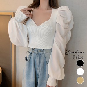 トップス《ボリュームショルダードッキングトップス 全3色》