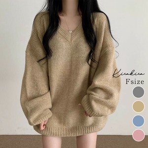 ニット《Vネックオーバーサイズニットプルオーバー 全9色》