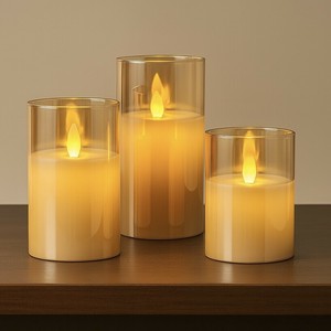 【2025年9月 新入荷】3サイズ展開 LEDキャンドル・オレンジ（アンバー）