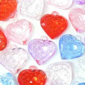 おもちゃ　クラッシュアイス　ラブリーハート　ピンク系ミックス　No.506-481　215pcs/1kg