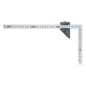 シンワ測定 曲尺平ぴた シルバー 30cm 表裏同目 ストッパー付 JIS 12438