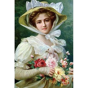 ジグソーパズル 1000ピース バラの花束を持つ貴婦人 (ヴァーノン)