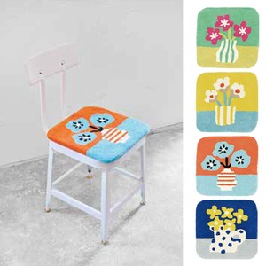 【AND PACKABLE】チェアパッド コットンガンタフト フィオーレ 花柄 フラワー