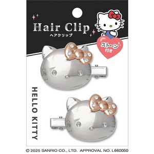 ■2025AW　先行予約■　サンリオキャラクターズ　シルバーヘアクリップ　ハローキティ/シルバー