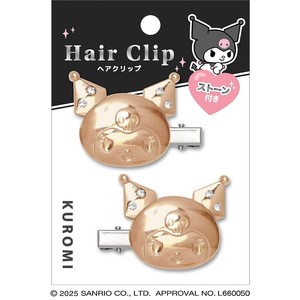 ■2025AW　先行予約■　サンリオキャラクターズ　シルバーヘアクリップ　クロミ/ピンクゴールド