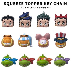 SQUEEZE TOPPER KEY CHAIN スクイーズ トッパー キーチェーン Betty Boop GARFIELDMutant Turtles アンテナ
