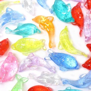 おもちゃ　クラッシュアイス　アクリルアイス　イルカ　ラメ　10カラー　No.506-402
