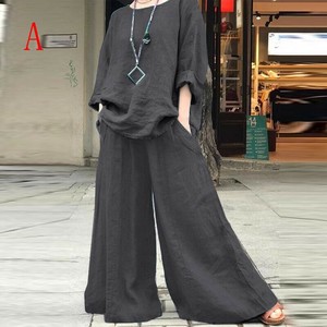 パンツスーツ 2点セット  無地  ゆったり 快適 レディース ファッション DYLA1154