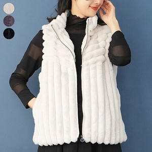 【2025新作】エコファー×ジップアップベスト レディース ミセス 婦人服 33-0439