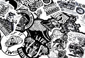 貼る時はよーく考えてから貼ってください！NO MOTOR NO LIFE！【モノクロCAR&BIKE　バイクステッカー】
