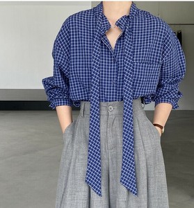 シャツ  チェック   長袖    ゆったり  快適  レディース ファッション 6328# WXB726