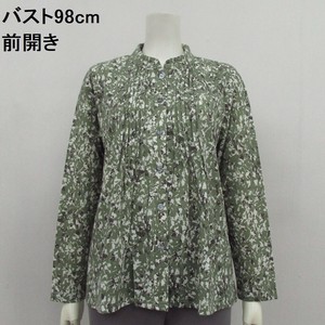 【2025新作】薄起毛小花柄胸元タック使い前開きブラウス 88353