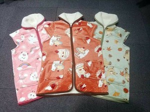 アニマル 裏ボア ロングスリーパー  ルームウェア 防寒 ベスト 着る毛布 裏ボアベスト クマ 熊 パンダ 羊