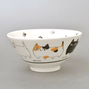〈アウトレット〉猫3兄弟飯碗　行進　1個