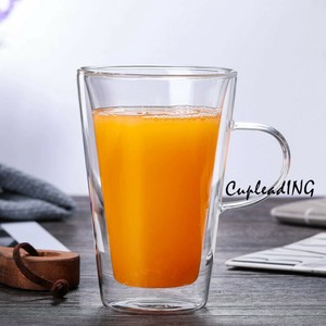 ◆◆大人気◆◆激安セール ガラス ダブル 耐熱 コーヒーカップ 保温 ミルクカップ 取っ手付 個性