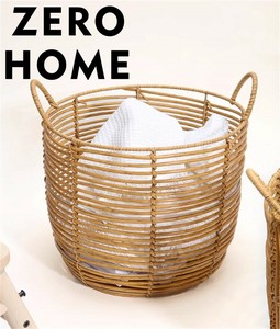 手作り工芸品 大型籐編み衣類収納バスケット 洗濯用大容量籠 家庭用衣類整理用品