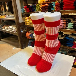 Crew Socks Red Pink Stripe Socks