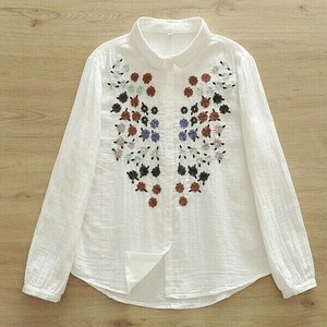 Button Shirt/Blouse Double Gauze Cotton