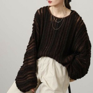 Sweater/Knitwear Stripe Openwork