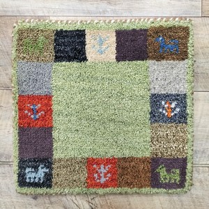 ギャッベ　チェアパッド　40x40cm　ウール　シートクッション　マット　座布団　ギャベ