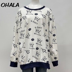 【イタリア製】OHALA クラウン柄 バイカラー ゆったりシルエット トレーナー