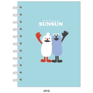 ■2025AW　先行予約■　PUPPET SUNSUN　A6 Wリングノート　スンスン＆ノンノン