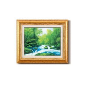 工藤昭重油絵額F6金　1146240・奥入瀬川