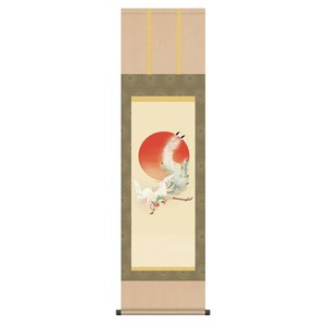 伊藤若冲 尺三掛軸　 日出鳳凰図