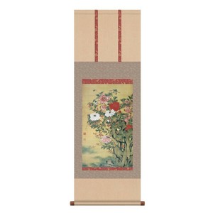 伊藤若冲 尺三掛軸 牡丹図