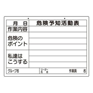 ユニット 危険予知活動表(屋内・屋外用) 320-16