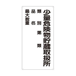 危険物標識  少量危険物貯蔵取扱所  類別 830-18