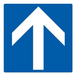 ユニット 矢印ステッカー　青地白矢印 862-35