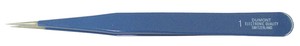 ピンセット NO.1 ブルー･イノックス 全長120mm 先端幅0.2mm