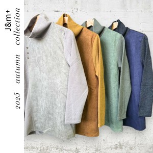 <2025秋物新作>スウェード調切替長袖Tシャツ　チュニック丈　2025秋物人気　J&m+
