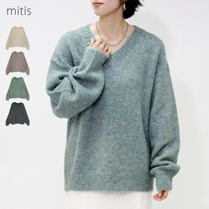 Sweater/Knitwear Knit Pullover V-Neck Alpaca Touch