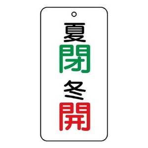 ユニット バルブ表示板　夏　閉・冬　開 858-09