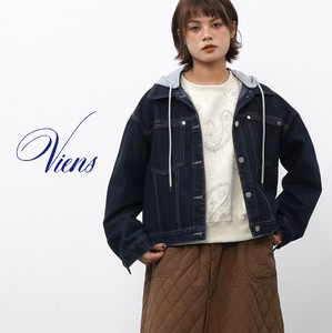 【新作】フード付きデニムジャケット　（フード取り外し可）