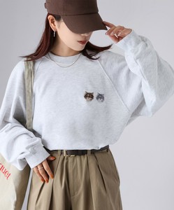 运动衫 抓绒卫衣 刺绣 长袖衫 猫