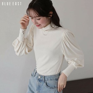 T-shirt Ladies fashion High-Neck Puff Sleeve Cut-and-sew [2025 NEW]