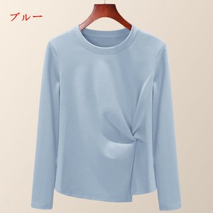 Tシャツ 長袖 ラウンドネック  秋  無地  快適  レディース ファッション   DYLA1179