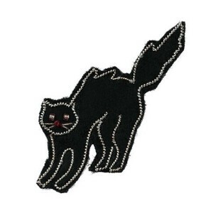 Brooch Black-cat Cat black