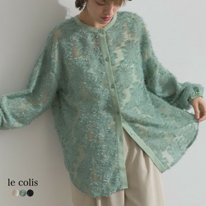 Button Shirt/Blouse Front/Rear 2-way Feather Sheer