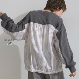 T-shirt Dolman Sleeve Mixing Texture Switching