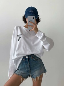 T-shirt Round Neck Long T-shirt 100% Cotton