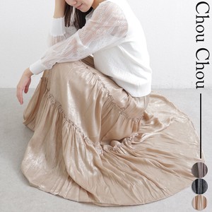 ラメ入りティアードロングスカート 2025新作 人気  chouchou東京