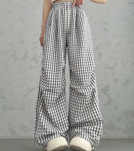 ワイドパンツ チェック柄 快適 レディース ファッション MBQ3835