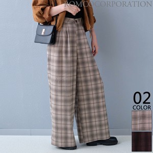 【2025新作商品♪】チェック柄タックワイドパンツ