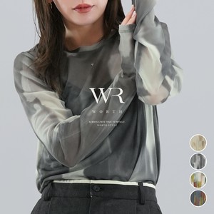 【2025/AW/新作】〈トップス〉Tシャツ感覚で大人モードを演出◎水彩アート総柄クルーネックPO