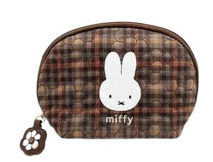 キルティングチェックシリーズ　ラウンドポーチ　ミッフィー/MIFFY